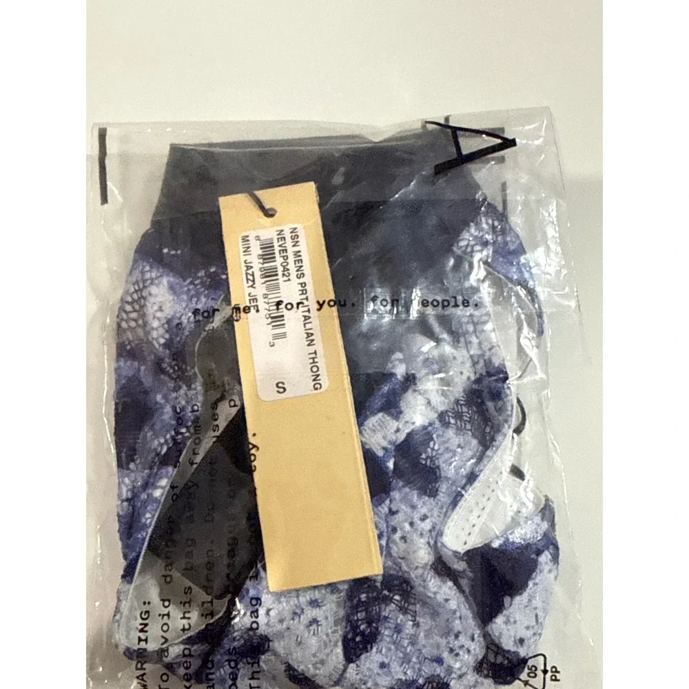 Cosabella Never Say Never‎ Men's Thong Blue White Lace Size S